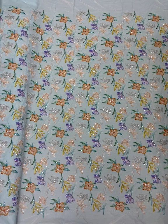 New designer imported print on cotton work net fabrics DN-K3705