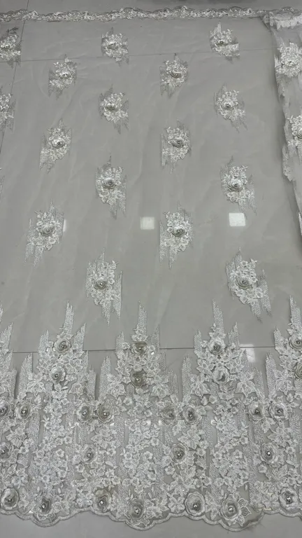 New designer imported beads handwork net fabrics DN-pure handwork butta daman appliqe