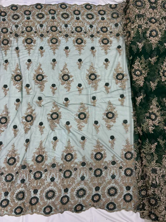 New designer imported beads handwork net fabrics DN-pure handwork heavy double border