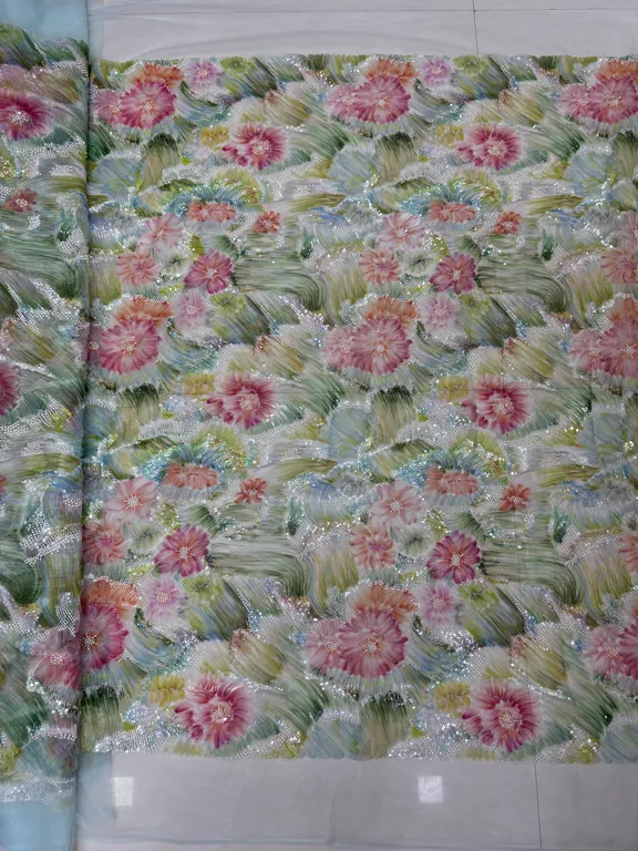 New designer imported ribbon work net fabrics DN-ribbon waves