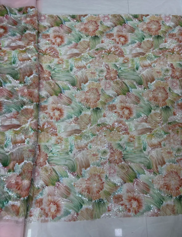 New designer imported ribbon work net fabrics DN-ribbon waves