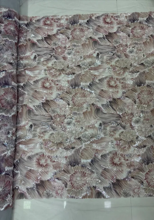 New designer imported ribbon work net fabrics DN-ribbon waves
