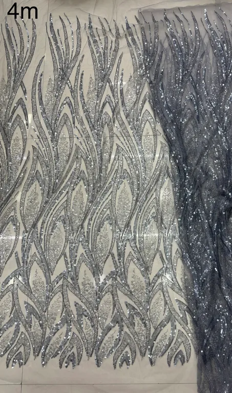 New designer imported beads work net fabrics DN-speical grey design