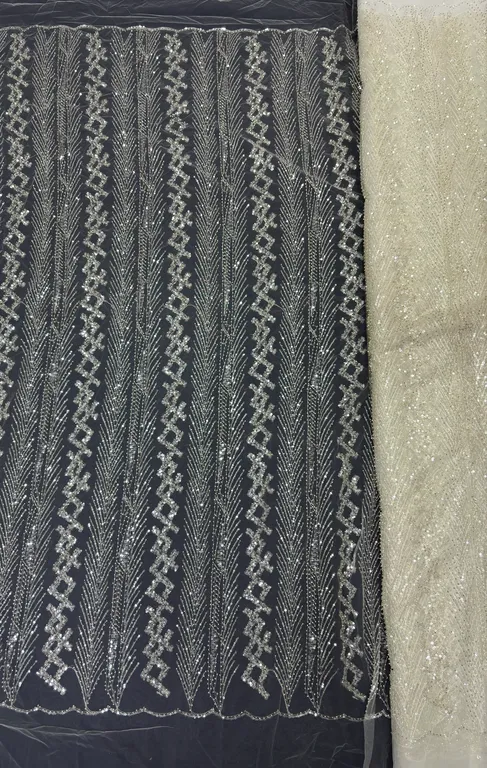 New designer imported beads work net fabrics DN-tone to tone stripe