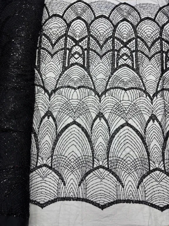 New designer imported beads work net fabrics DN-tone to tone taj