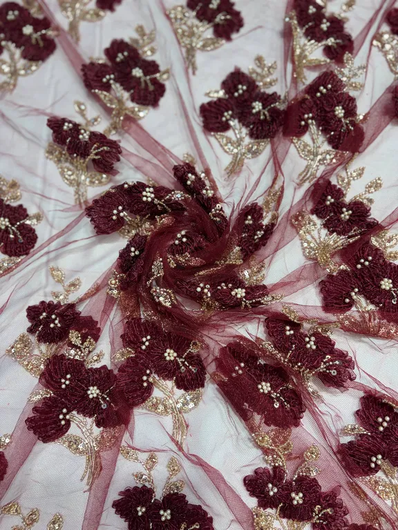 New designer imported ribbon beads work net fabrics D/N-88343