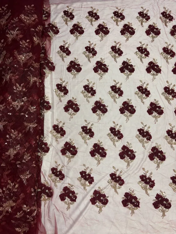 New designer imported ribbon beads work net fabrics D/N-88343