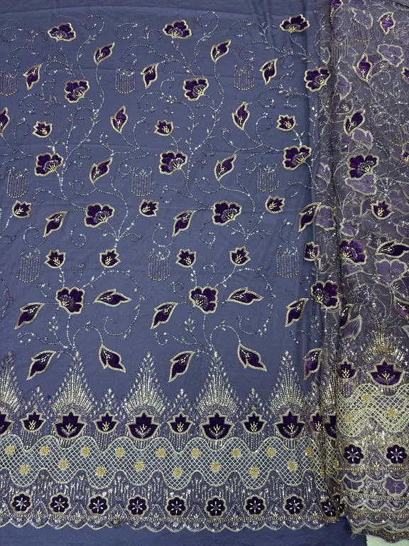 New designer imported velvet beads work net fabrics DN-25716