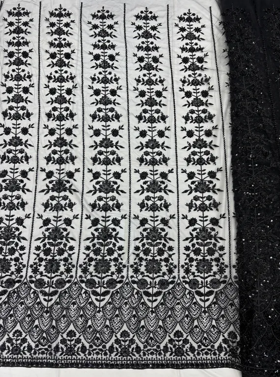 New designer imported beads work net fabrics DN-5568/D5 black