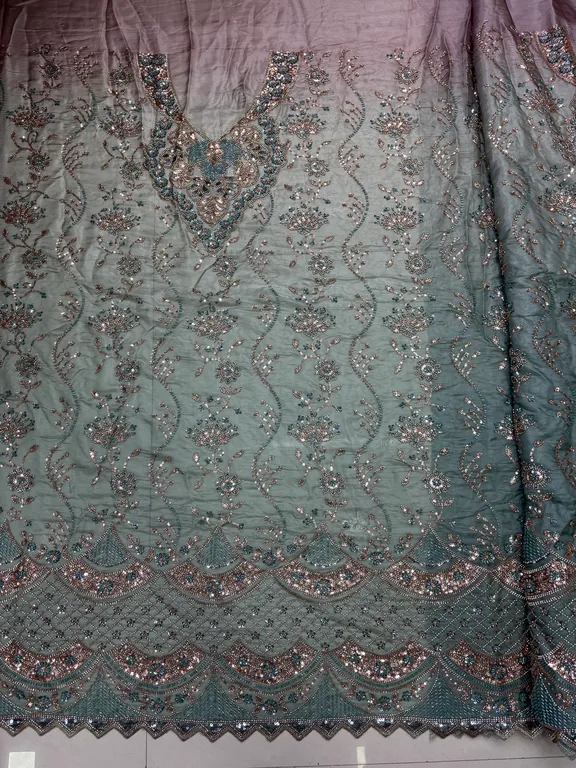 New designer imported beads work Organza neck fabrics DN-5808/D3 