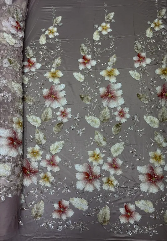 New designer imported net ribbon with beads work net fabrics DN-6061/D2