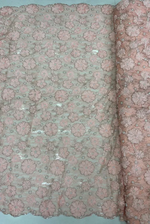 New designer imported rachel net with ribbon and beads work net fabrics DN- 6773/Rachel