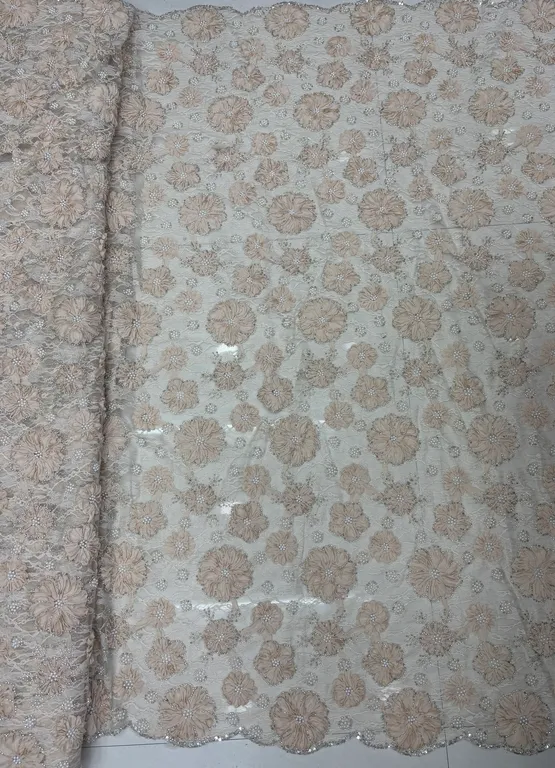 New designer imported rachel net with ribbon and beads work net fabrics DN- 6773/Rachel