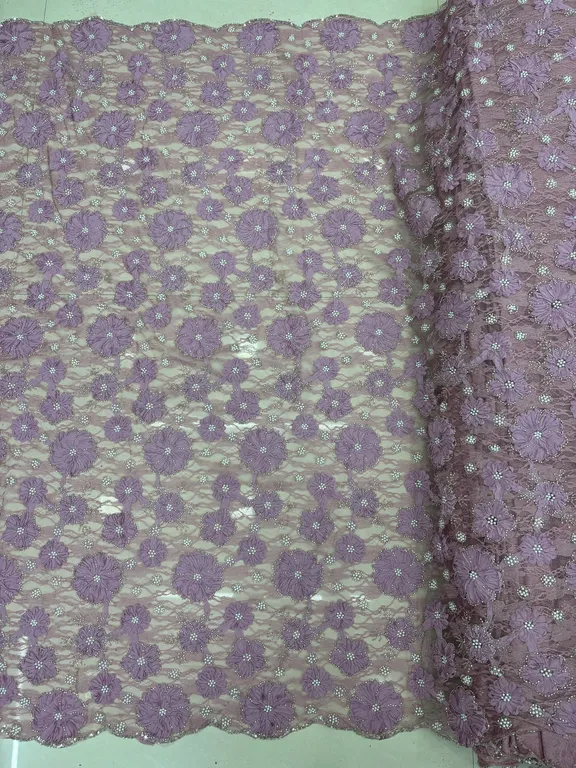New designer imported rachel net with ribbon and beads work net fabrics DN- 6773/Rachel