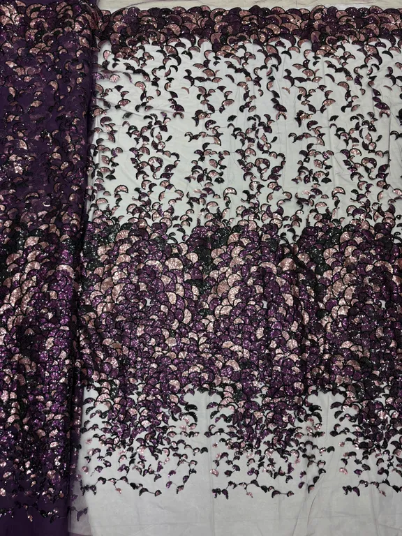 New designer imported embroidery sequence work net fabrics DN-chand sequence embroidery