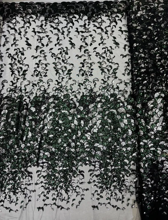 New designer imported embroidery sequence work net fabrics DN-chand sequence embroidery