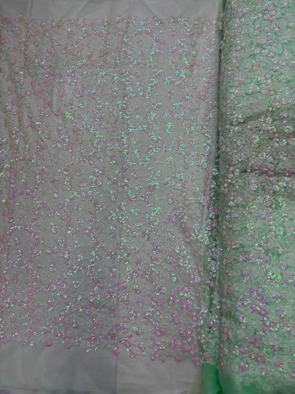 New designer imported embroidery work net fabrics DN-D1 emb