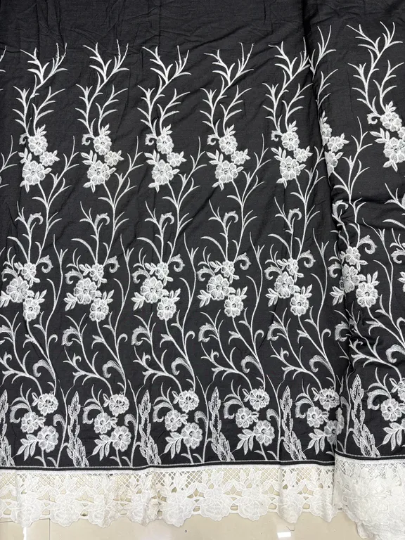 New designer imported cotton cutwork fabrics DN-denim cutwork 1