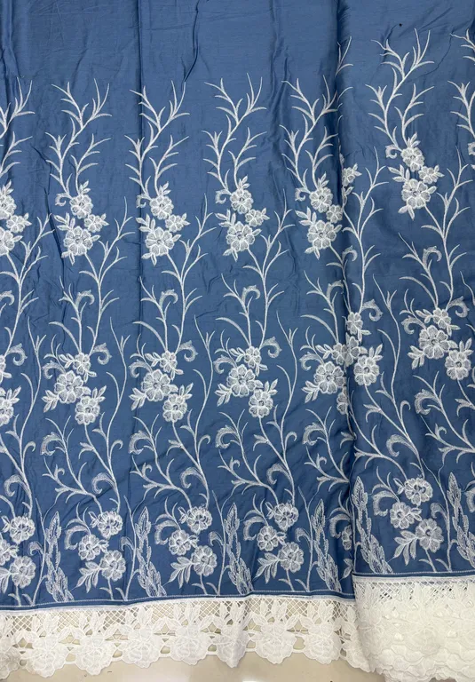 New designer imported cotton cutwork fabrics DN-denim cutwork 1