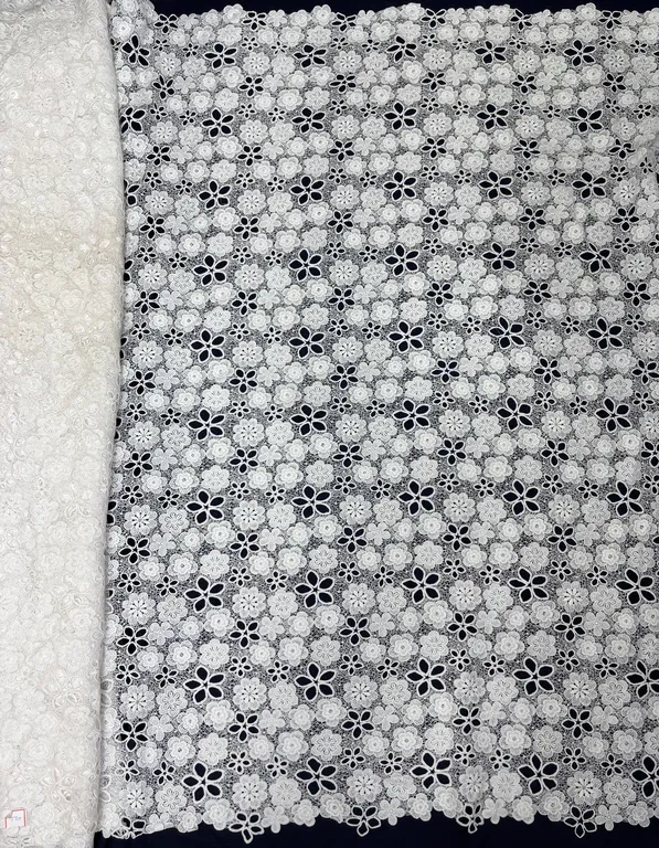 New designer imported dyeable cotton cutwork fabrics DN- dyeable cutwork 1