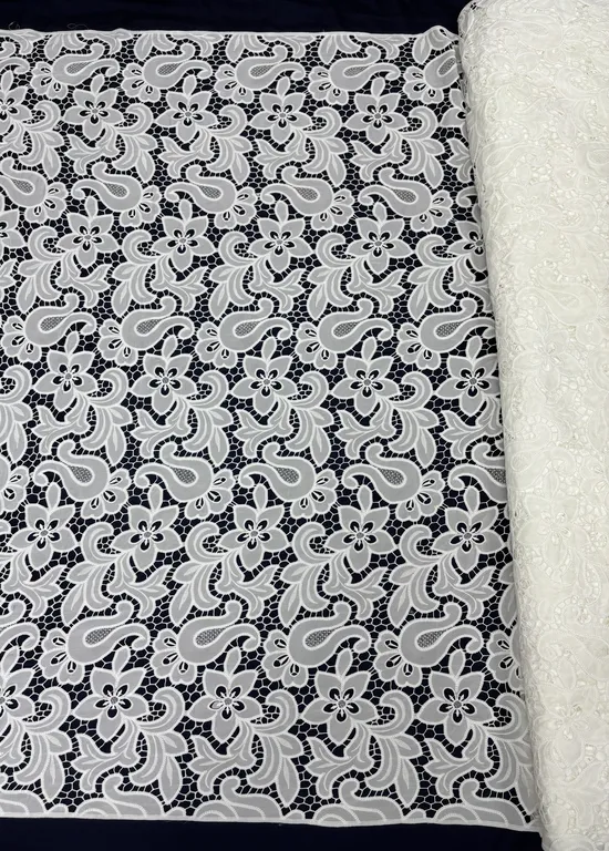 New designer imported beads work net fabrics DN-dyeable cutwork 11