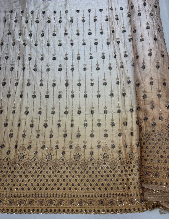 New designer imported Organza beads work fabrics DN-Organza padding