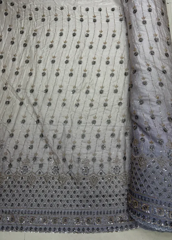 New designer imported Organza beads work fabrics DN-Organza padding